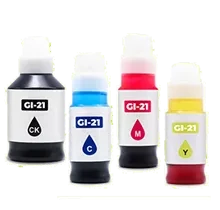 Compatible Canon GI-21 Ink Bottle Set (Black, Cyan, Magenta, Yellow)