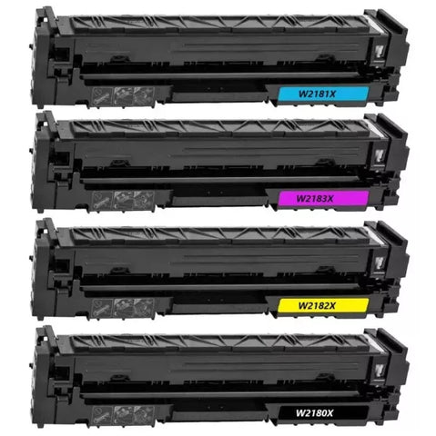 Compatible HP 218X Laser Toner Cartridge High Yield Set (W2180X, W2181X, W2182X, W2183X) - With Chip