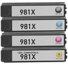 Compatible HP 981X Ink Cartridge Set High Yield (Black, Magenta, Cyan, Yellow)