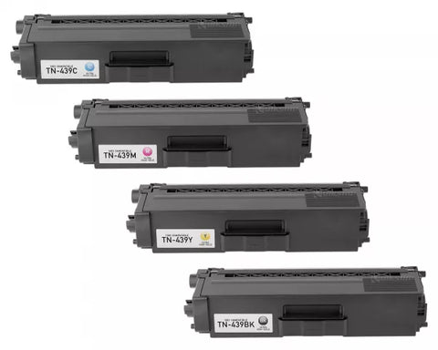 Compatible Brother TN 439 Toner Cartridge Ultra High Yield Set (Black, Cyan, Magenta, Yellow)