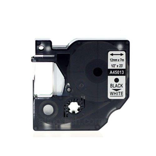 Compatible Dymo D1 45013 12mm (0.5 Inch) Black on White Compatible Label Tape