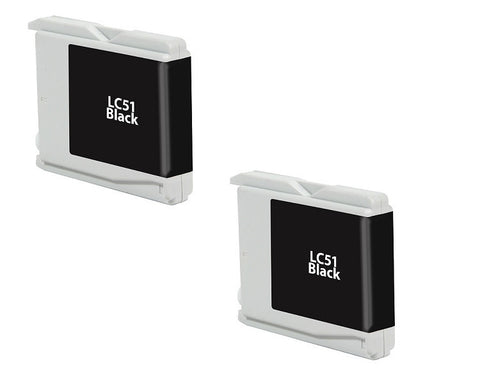 Compatible Brother LC-51 Black Ink 2 Pack