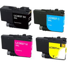 Compatible Brother LC3037 Extra High Yield Ink Cartridge Set (Black, Cyan, Magenta, Yellow)