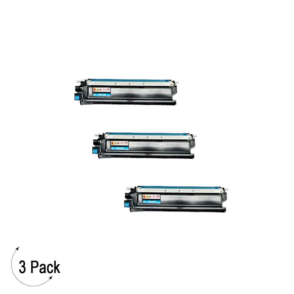 Compatible Brother TN 210 Cyan Toner 3 Pack