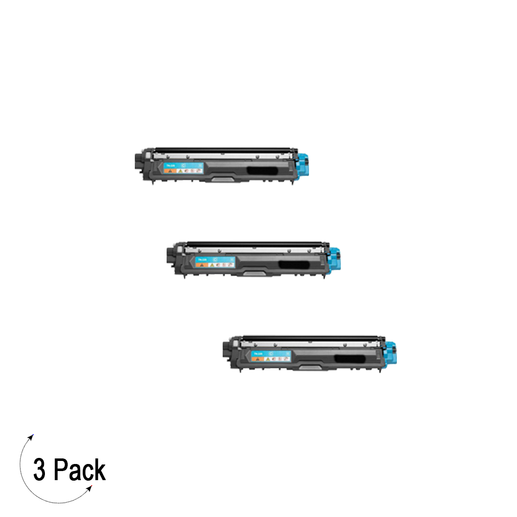 Compatible Brother TN 225 Cyan Toner 3 Pack