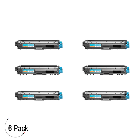 Compatible Brother TN 225 Cyan Toner 6 Pack