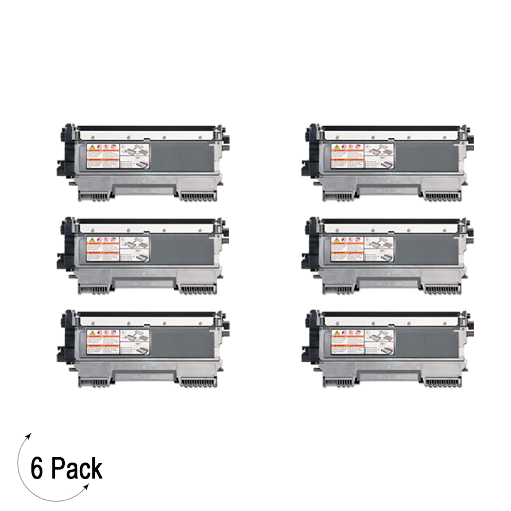 Compatible Brother TN 450 Black Toner Cartridge High Yield Version of TN420 6 Pack
