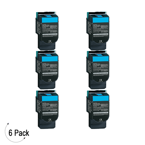 Compatible Lexmark C54X X54X Cyan -Toner 6 Pack (C540H2CG)