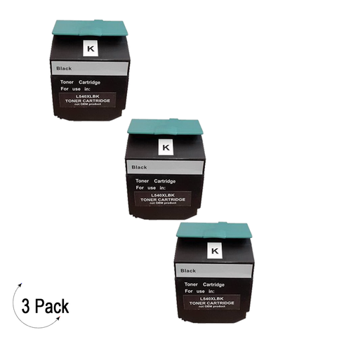 Compatible Lexmark C54X X54X Black -Toner 3 Pack (C540H2KG)