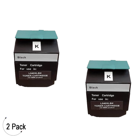 Compatible Lexmark C54X X54X Black -Toner 2 Pack (C540H2KG)