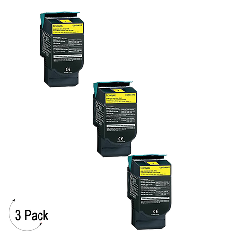 Compatible Lexmark C54X X54X Yellow -Toner 3 Pack (C540H2YG)