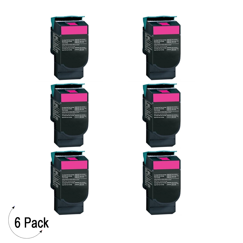 Compatible Lexmark C544 C546 X544 Magenta -Toner 6 Pack (C544X2MG)