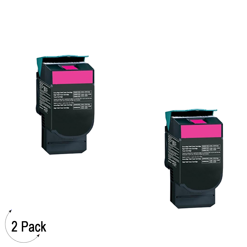 Compatible Lexmark C544 C546 X544 Magenta -Toner 2 Pack (C544X2MG)