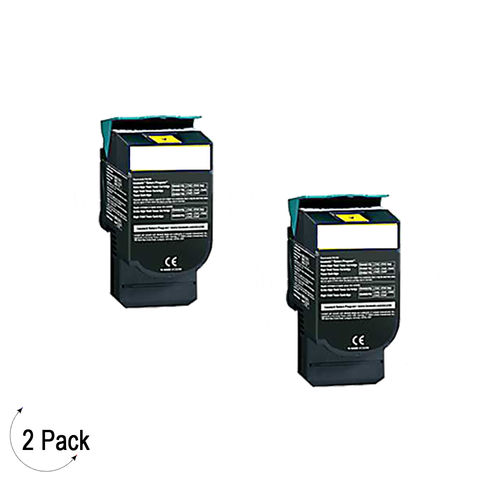 Compatible Lexmark C544 C546 X544 Yellow -Toner 2 Pack (C544X2YG)