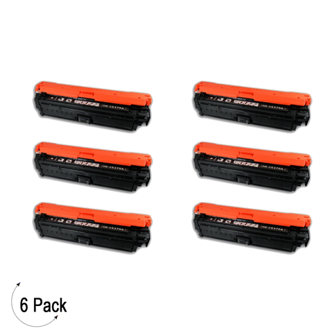 Compatible HP 650A Black Toner 6 Pack (CE270A)