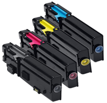 Compatible Dell C2660 / C2665 Laser Toner Cartridge Set Black Cyan Yellow Magenta