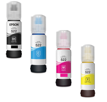 Compatible Epson T522 Dye Ink / Inkjet Bottle Set (T522120, T522220, T522320, T522420)