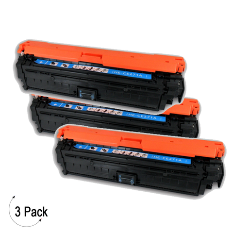 Compatible HP 650A Cyan -Toner 3 Pack (CE271A)