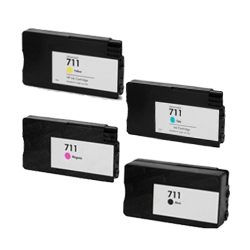 Compatible HP 711 Ink/Inkjet Cartridge Set Black Cyan Yellow Magenta