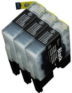 Compatible Brother LC-61 Black Ink 3 Pack
