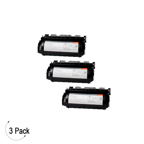 Compatible Lexmark T632 T634 Black -Toner 3 Pack (12A7465)