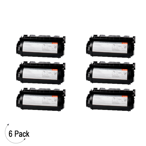 Compatible Lexmark T632 T634 Black -Toner 6 Pack (12A7465)