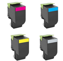 Compatible Lexmark 80C1H Toner Set Black, Magenta, Cyan, Yellow