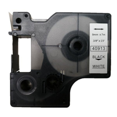 Compatible Dymo 40913 9mm Black On White D1 Label Tape