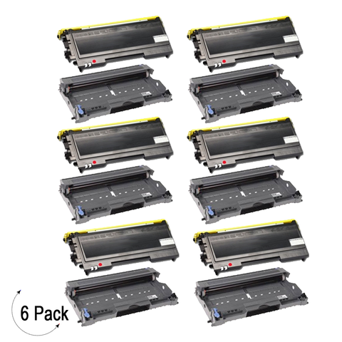 Compatible Brother TN-350 & DR-350 Toner Drum Combo 6 Pack