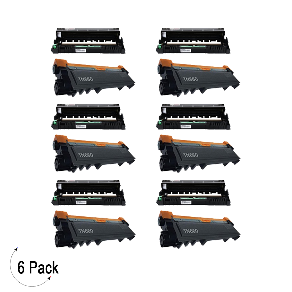 Compatible Brother TN-660 / DR-630 Toner & Drum Combo 6 Pack